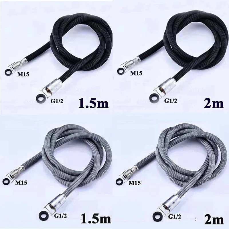 Black / Gray Nylon Wire Kitchen Faucet Pull Out Faucet Hoses Gray Nylon Pull-out Hose Tube Kitchen Wash Basin Sink Basin Connect