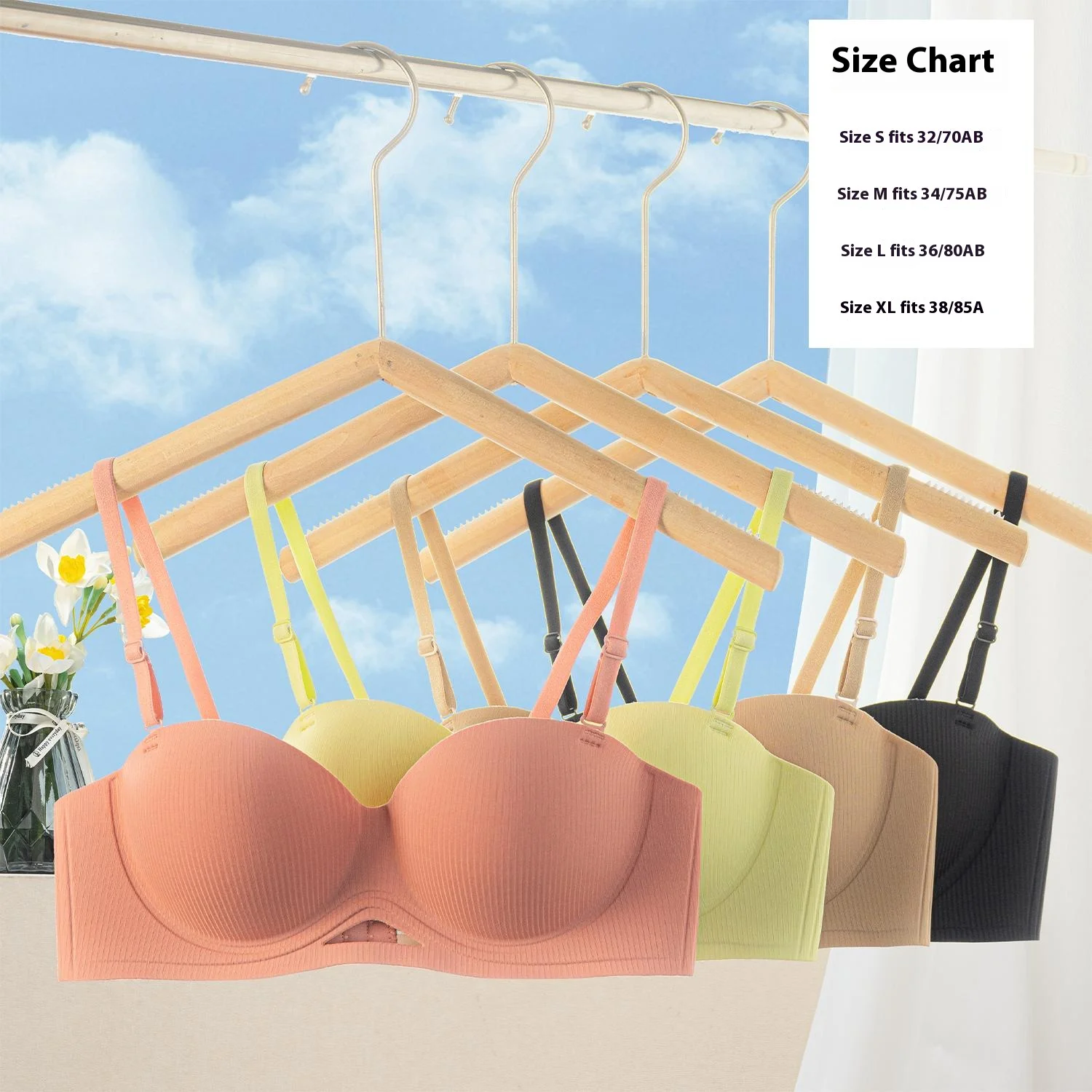 

UBAU Small breasts show large non-marking gathered underwear glossy breathable side breasts bra anti-sagging non-steel ring bra