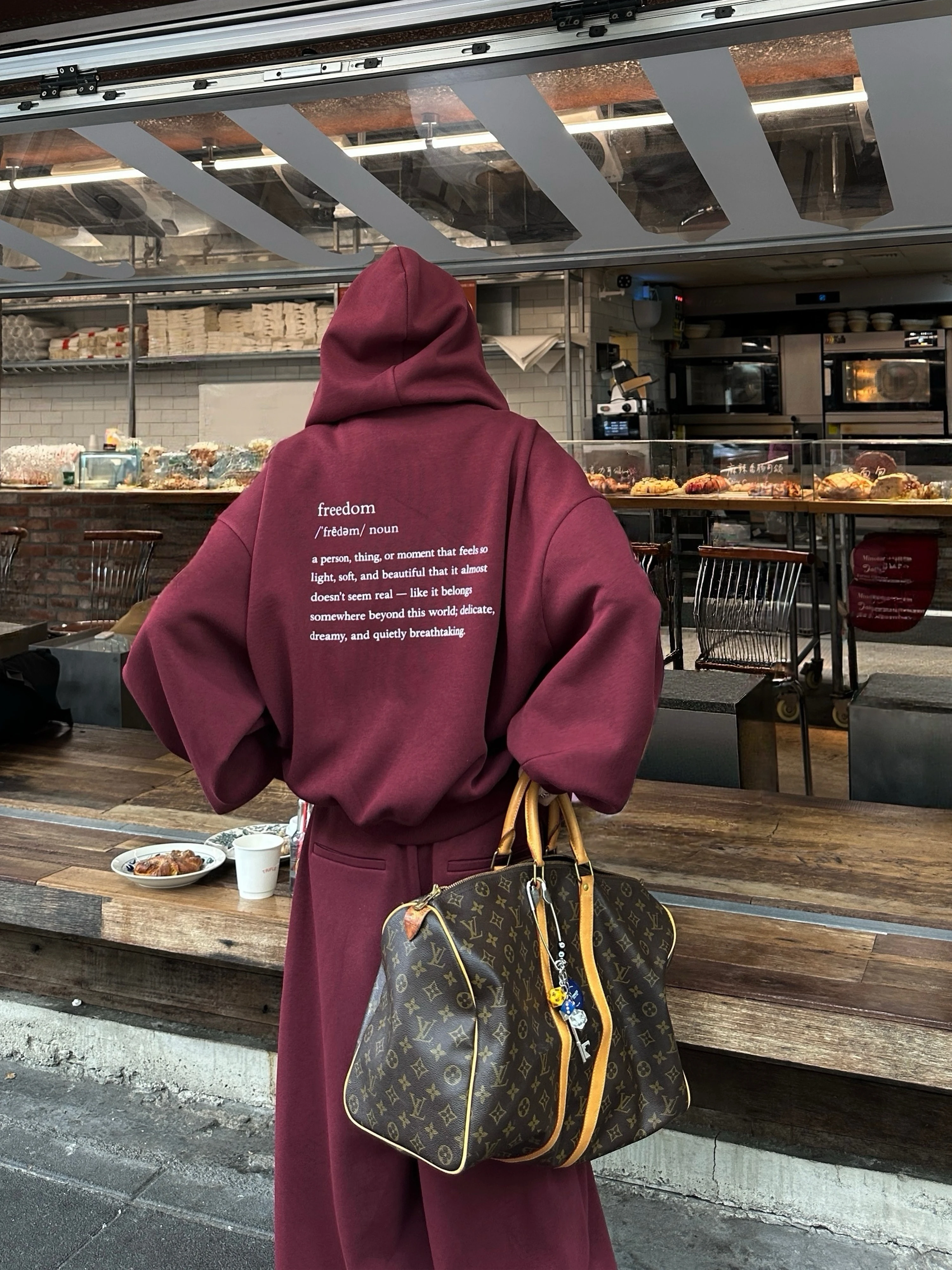 Warden  American Style Fleece Lined Hoodie Women's Warmth Outerwear Casual Loose Fit Long Sleeve Zipper Closure Coat