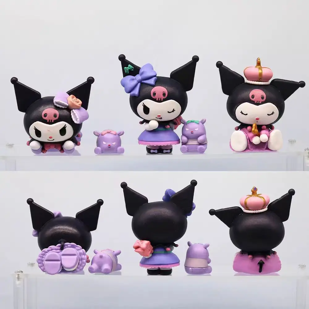 Neue Sanrio Charaktere Kuromi Geburtstags feier Action figur Sammlung Spielzeug Kinder Weihnachten Geburtstags geschenke Dekoration Home Ornamente