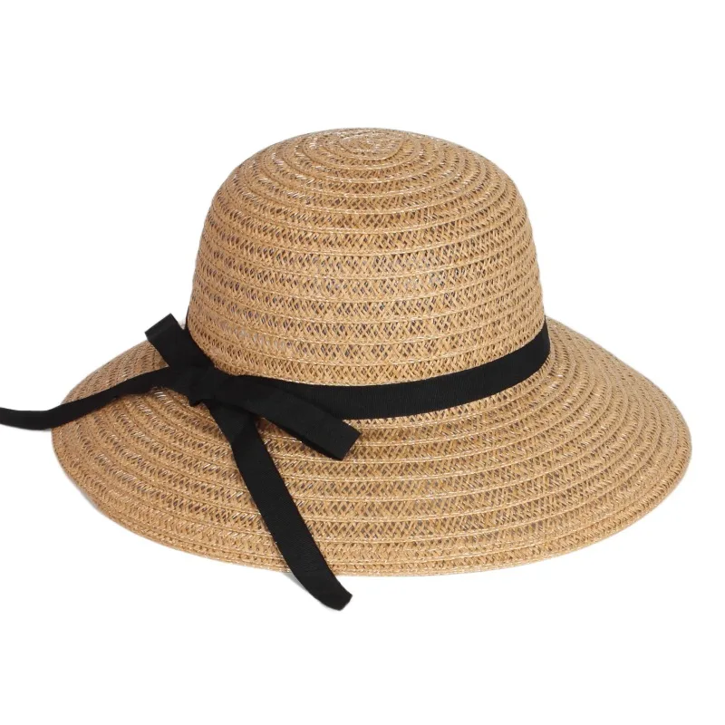 Großhandel japanisches Modedesign breite Krempe Sommer Strand Sonnenschirm atmungsaktive Papier Strohhüte für Frauen