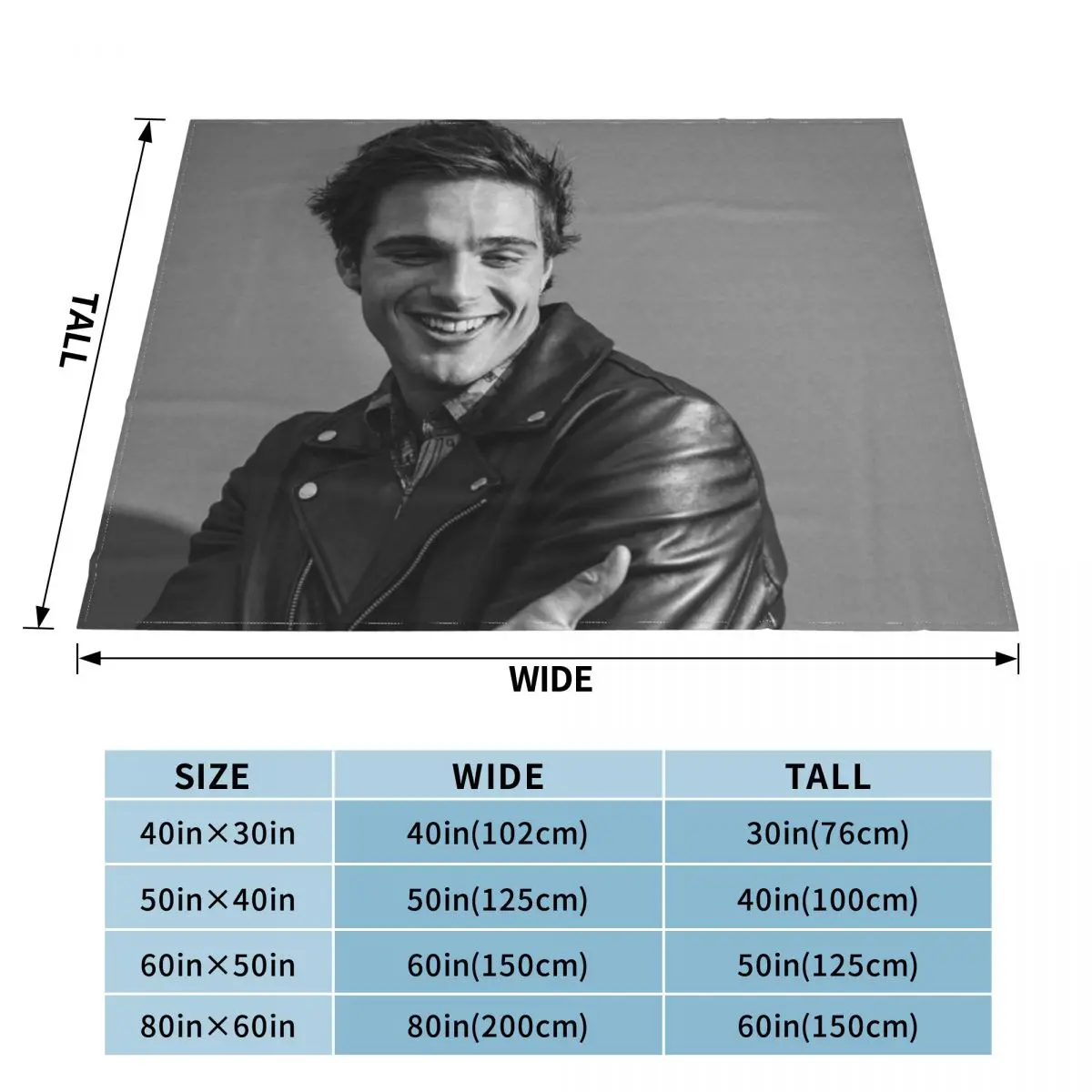 Jacob Elordi Throw Blanket Personalized Gift Comforter Blankets