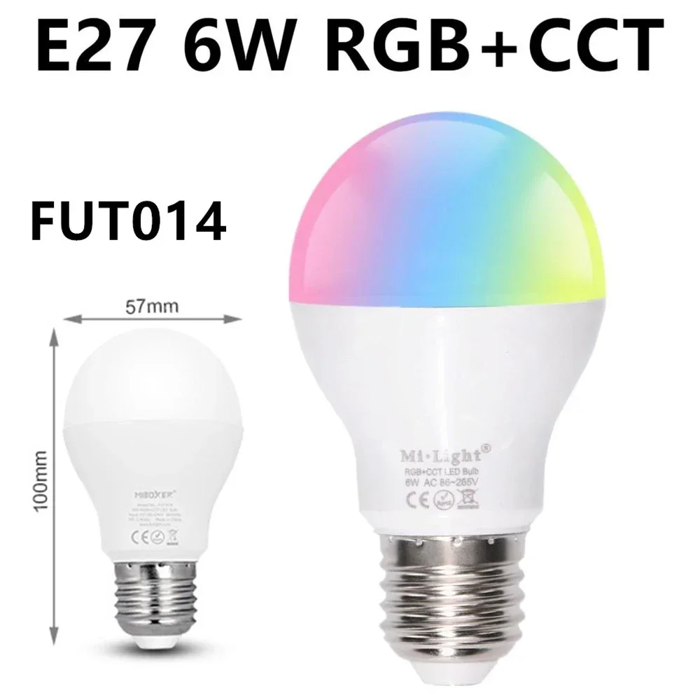NIEUWE MR16 GU10 E14 E27 Miboxer 2.4G Led Lamp Led Licht 4W 5W 6W 9W 12W CCT RGB + CCT Draadloze Wifi Afstandsbediening LED Spotlight