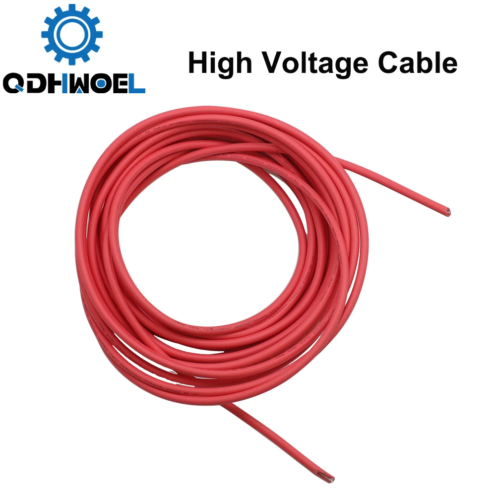 QDHWOEL 3 Meters High voltage Cable for CO2 Laser Power Supply and Laser Tube Laser Engraving and Cutting Machine