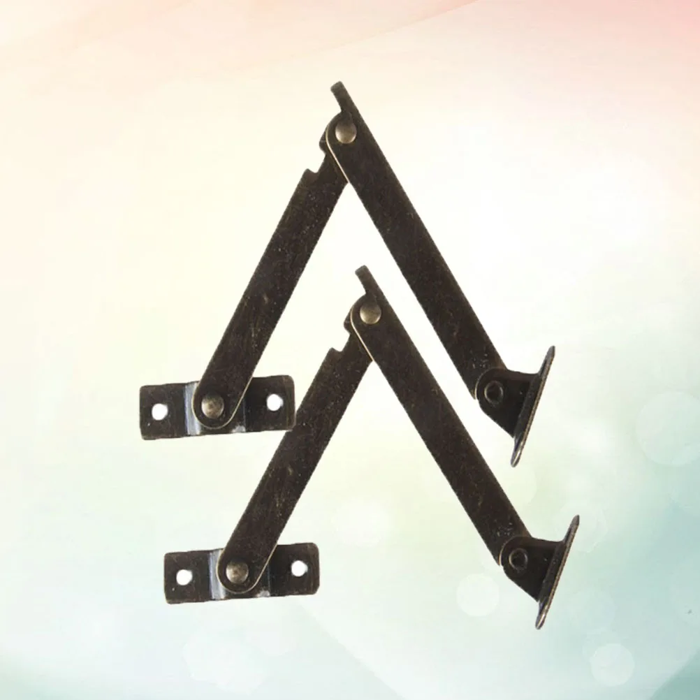 

2pcs Support Hinge For Wooden Corner Tripod Mounting Plate Durable Iron Finish Decorative Hinges Green Bronze Hardware