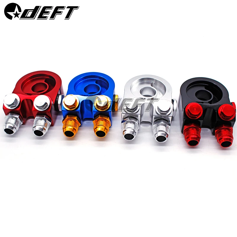 

Drift RACING - Aluminum AN10 Oil Filter Cooler Sandwich Plate Adapter TURBO With Thermostat And FITTING 3/4-16 UNF,M20*1.5