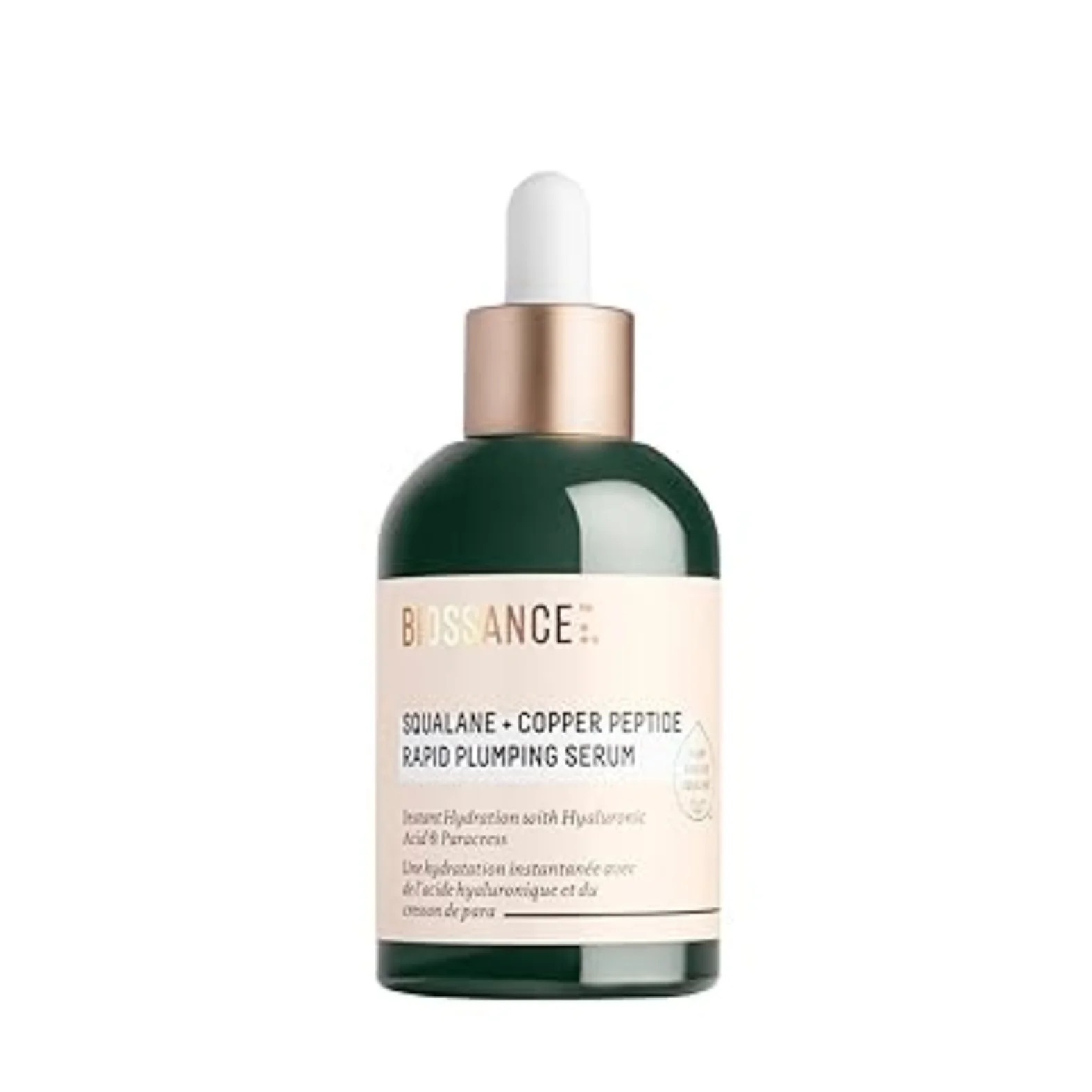 Biossance Squalane + مصل الببتيد السريع بالنحاس - مصل الوجه لجميع أنواع البشرة - ممتلئ وضوح + ثبات العناية بالبشرة