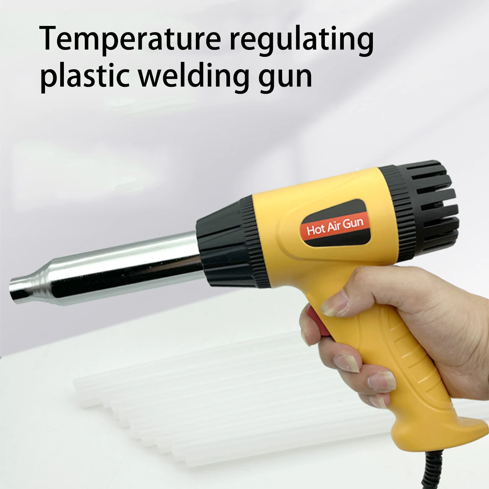 750W Electric Hot Air Gun Heat Gun Temperature Adjustable Welding Gun Auto Plastic Pipe melting Welding Repair Tool 100-600℃