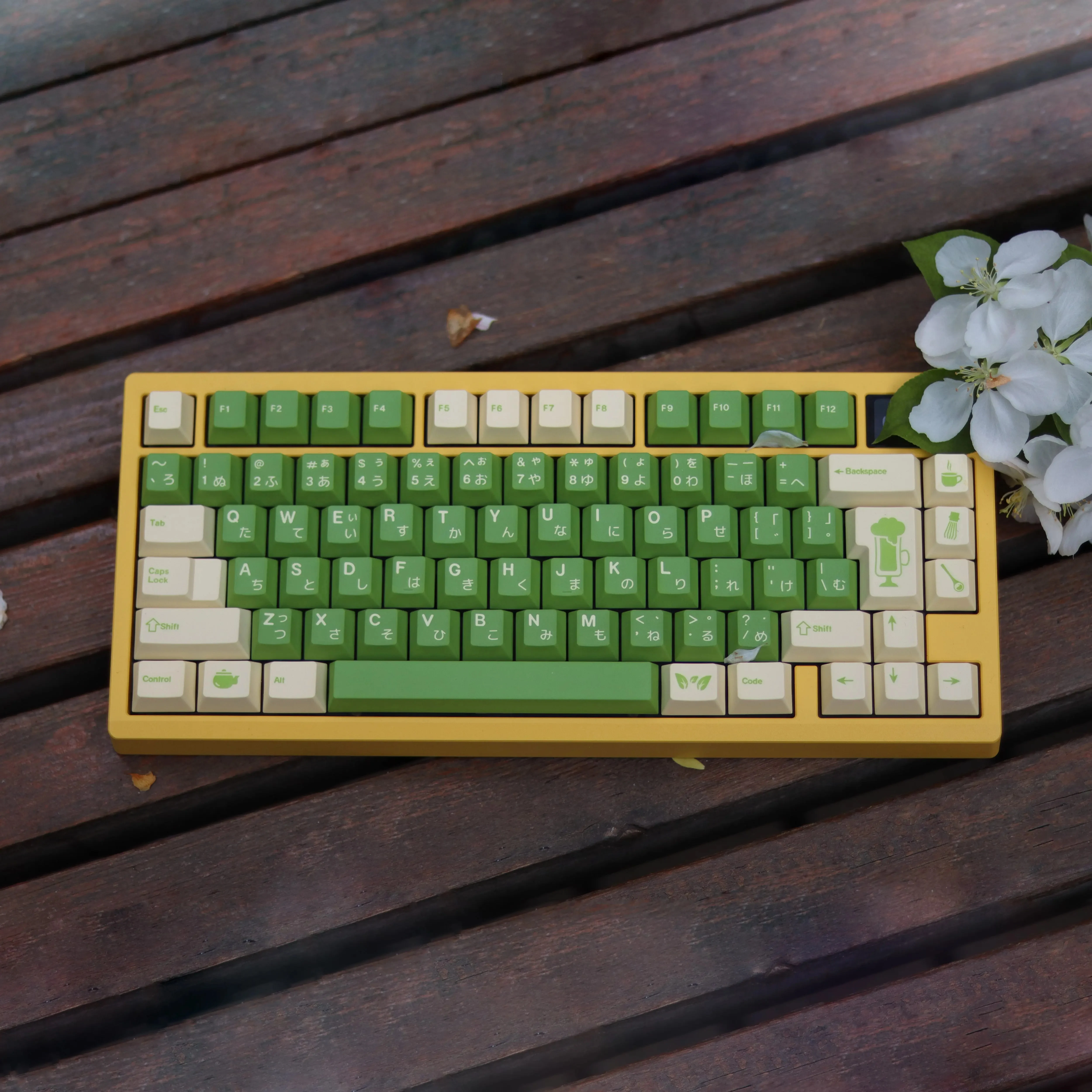 Cream Matcha Theme PBT Keycaps Cherry Profile For Machanical Keyboard