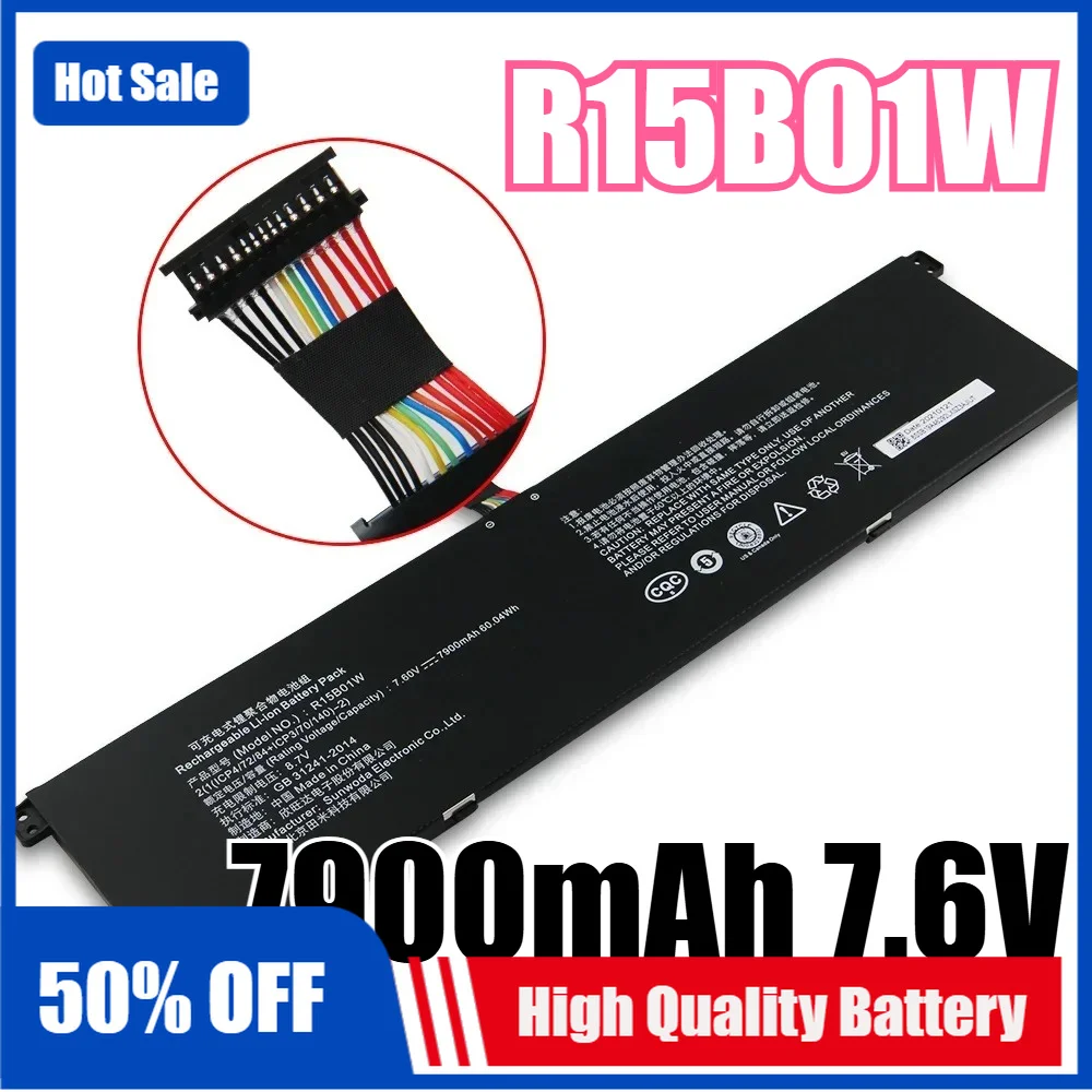 R15B01W 7900mAh 7.6V Battery Suitable for Xiaomi TM1701 PRO GTX 15.6 171501-AQ Laptop Battery