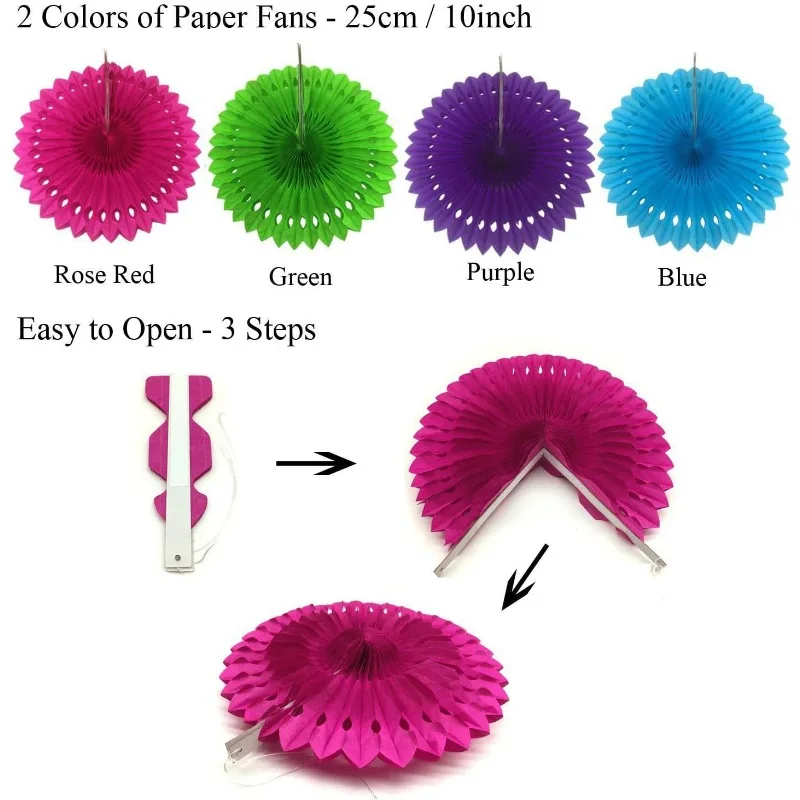 20 Pcs Pom Poms 꽃 매달려 종이 팬 삼각형 깃발 깃발과 Garlands 문자열 폴카 도트 생일 파티 멕시코 파티