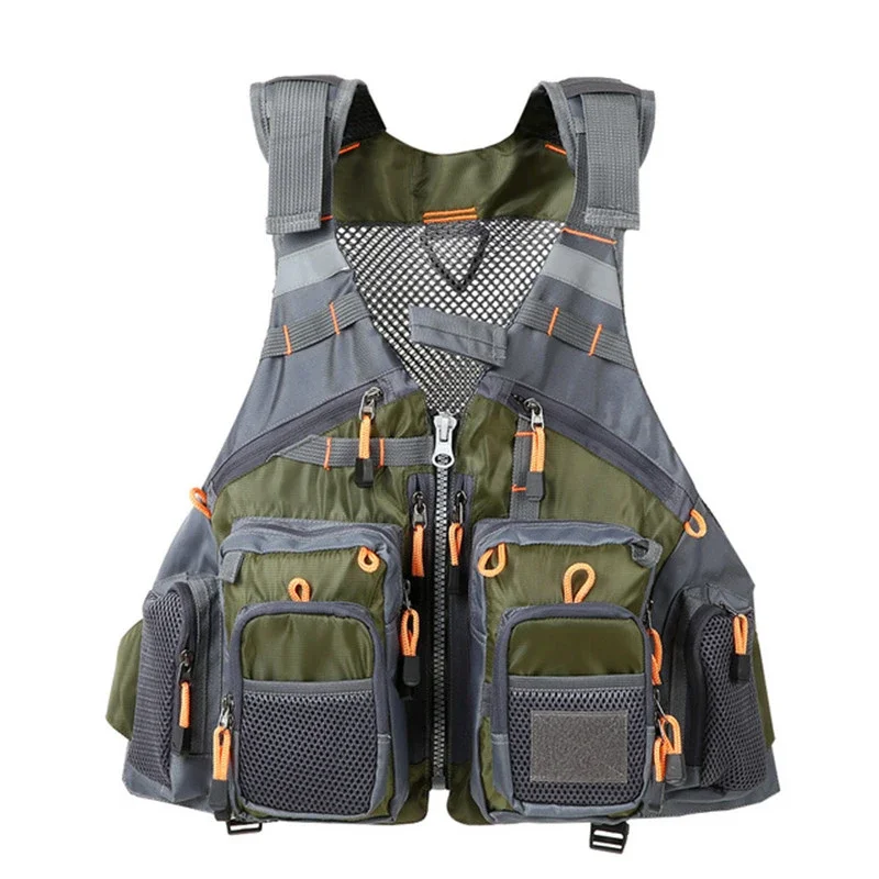 Outdoor Sport Fishing Mutiple Pocket Mesh Vest Removable Breathable Multi Function Photography Hunting Sleeveless Jacket Unisex