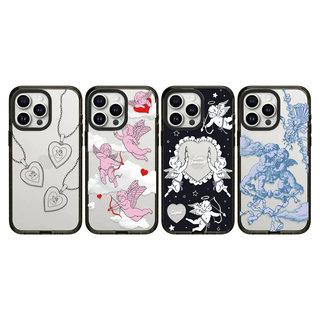 

Angel 2.0 Acrylic Black Border Magnetic Phone Case Cover for IPhone 17 16 15 14 13 12 Pro Max Case