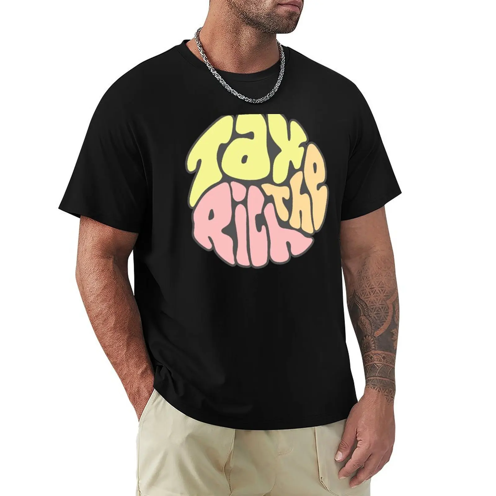 

Tax The Rich Groovy Word Art T-Shirt shirts graphic tee funny costumes oversize t-shirts man oversized t shirt men