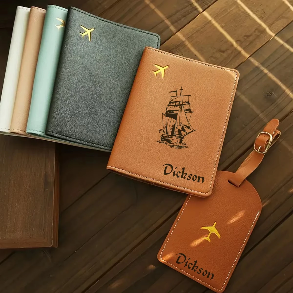 맞춤 이름이 새겨진 여권 홀더 & 수하물 태그 세트, - Travel Accessories Meaning 리뷰 및 가격