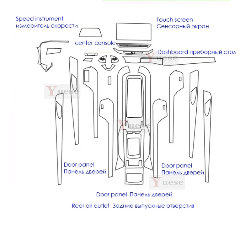 ل Volkswagen Vw Id4 Id 4 Crozz Id6 Id 6 وحدة التحكم المركزية الداخلية طبقة رقيقة واقية واضحة بولي TPU سيارة المضادة للفيلم المضادة للخدش ملصق #3