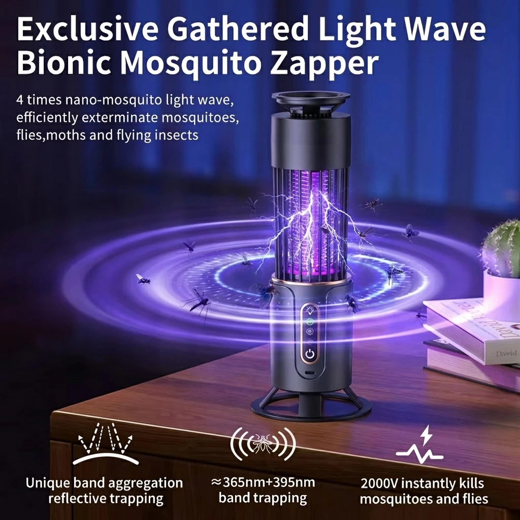 

Перезаряжаемое устройство для уничтожения насекомых на природе: USB-зарядка, функция таймера, электрическая лампа от комаров, ловушка для мух и мухобойка.