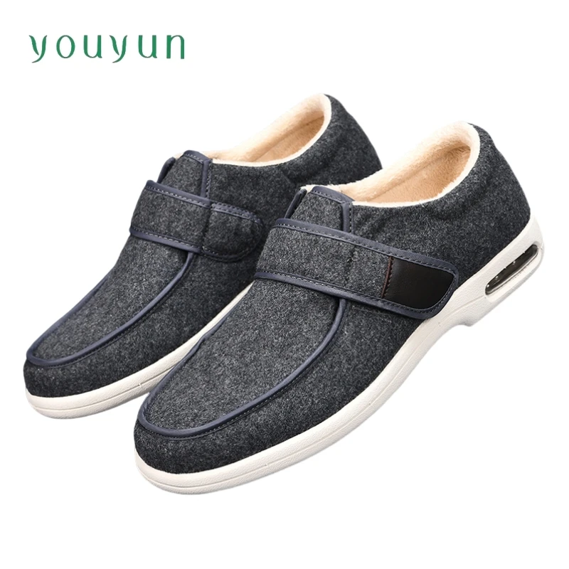 Winter Warm Cashmere Shoes Unisex Lightweight Casual Sports Shoes Wear‑Resistant Non‑Slip Middle-aged and Elderly Walking Shoes