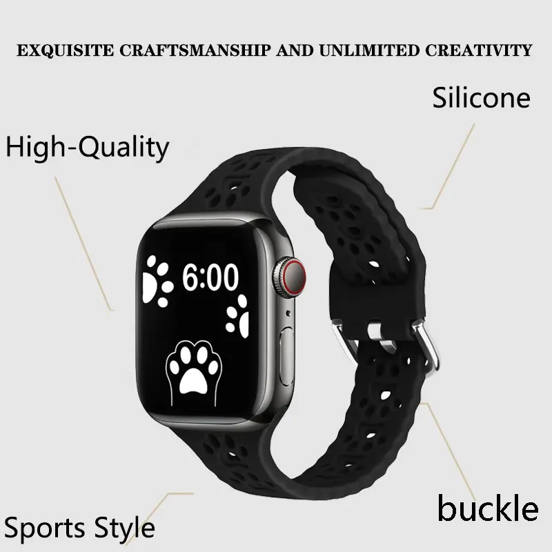 Cinturino in Silicone Cat Paw per cinturino Apple Watch 44mm 40mm Correa 38 42mm bracciale iwatch Series ultra 8 7 SE 6 5 4 3 49mm 45 mm 41mm