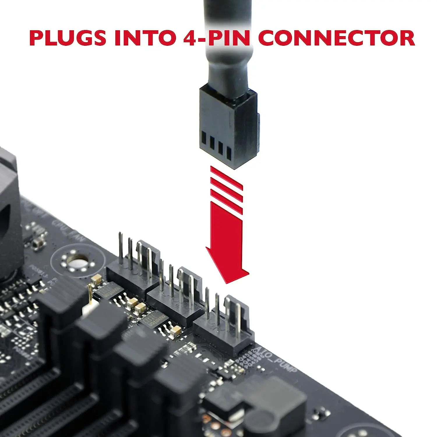 4-pin 1 to 3 Way PWM Fan Splitter Cable Cooled 1 to 3 Way Tap Sleeve Extension Braided Cable Extension Fan Connector