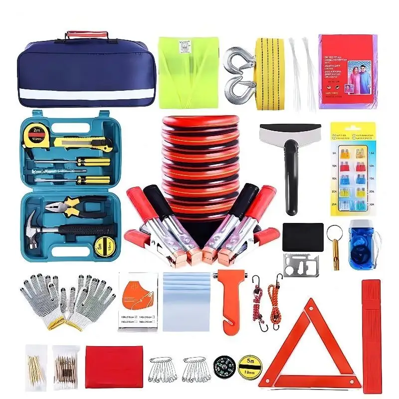 Road Rescue Emergency Reflective Triangle Warning Car Safety Trailer Aid Rescue Kit