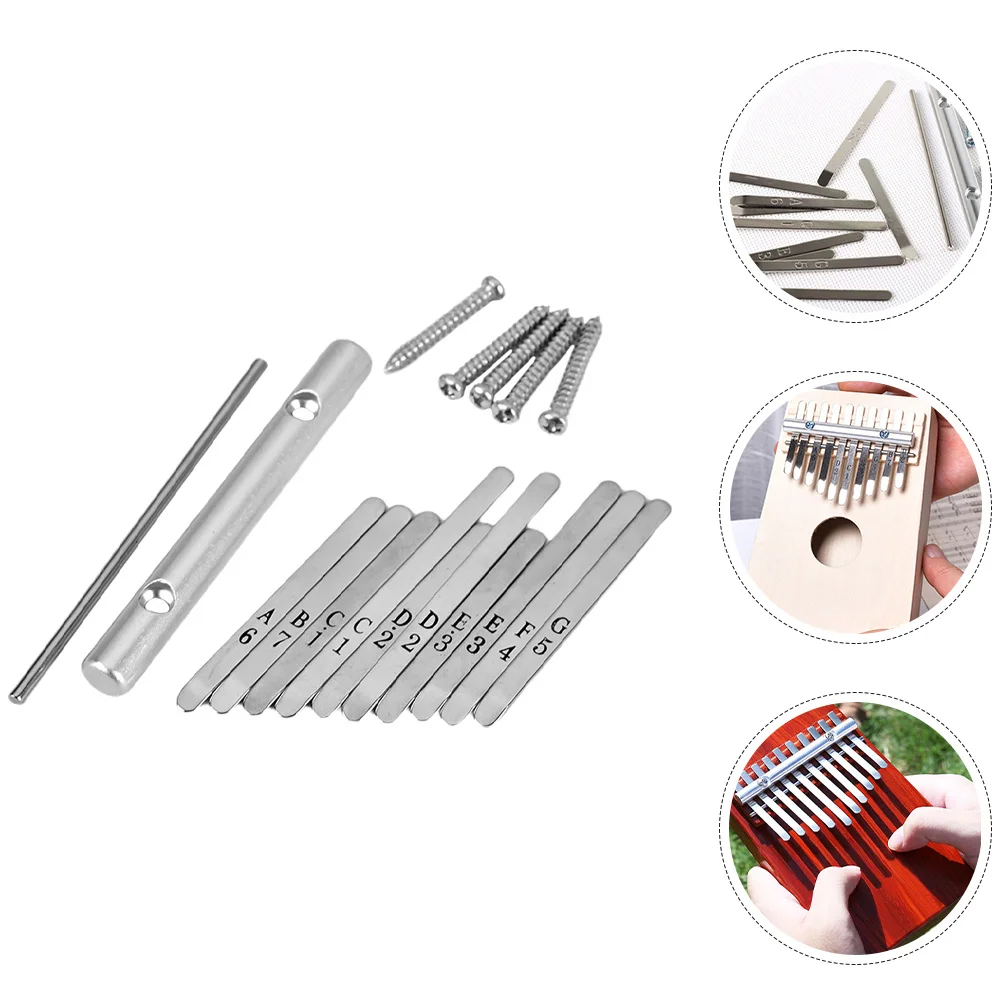 

1Set Kalimba Keys Bridge Saddle Alloy 10 Keys Thumb Piano Replacement Kit Engraved Notes DIY Repair Thumb Piano Accessories