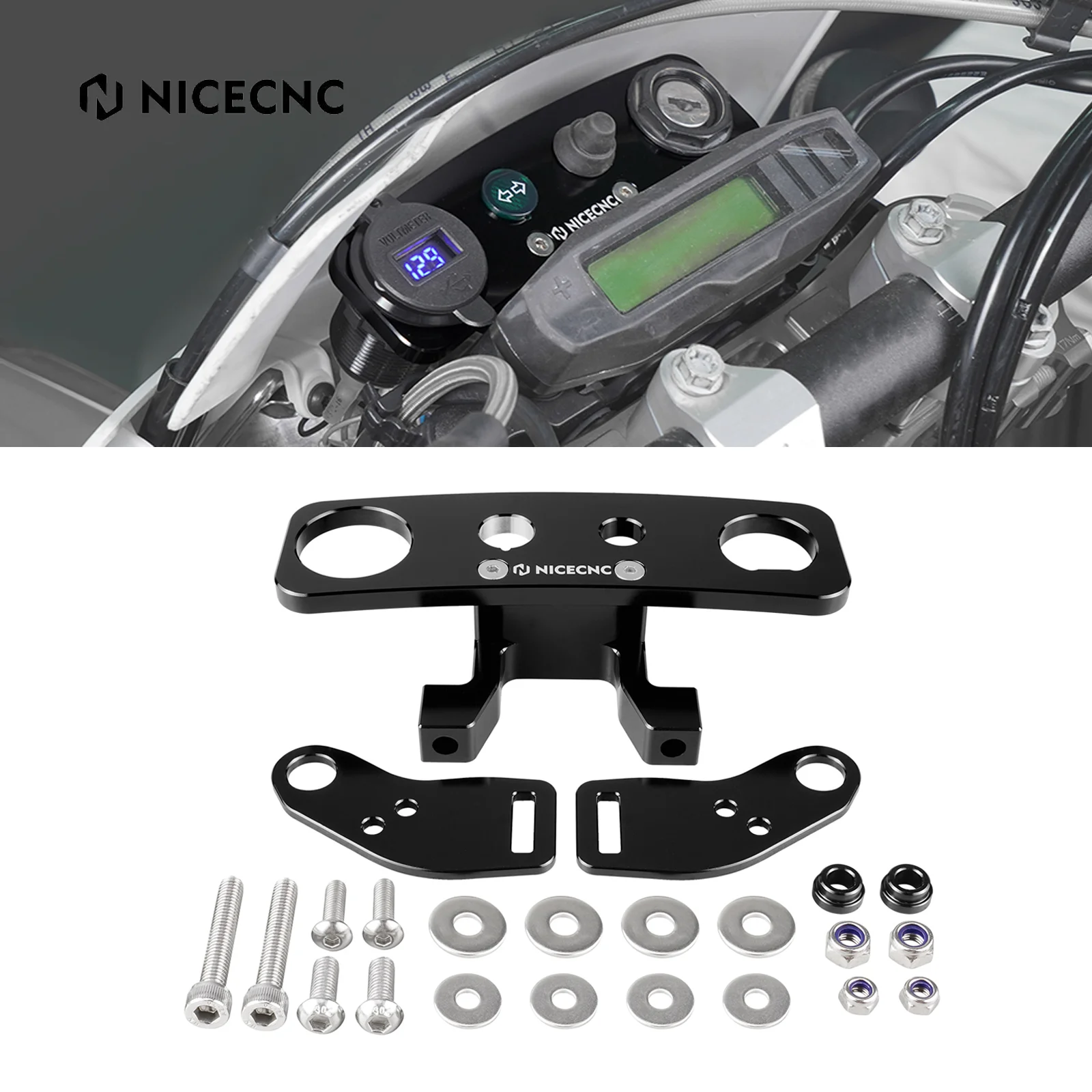 

For Husqvarna TE300 TE250 TE FE FES 150 200 250 300 350 400 450 501 2017-2023 Motorcycle Ignition Device Relocation Dash Kit