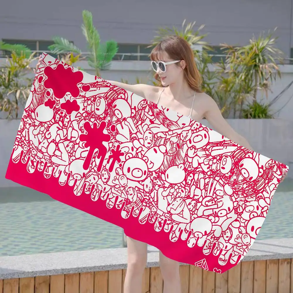 Cartoon G-gloomy Bear Microfiber Blanket Quick Drying Beach Towels Oversized Printing Super Absorbent Pool Towel Blanket