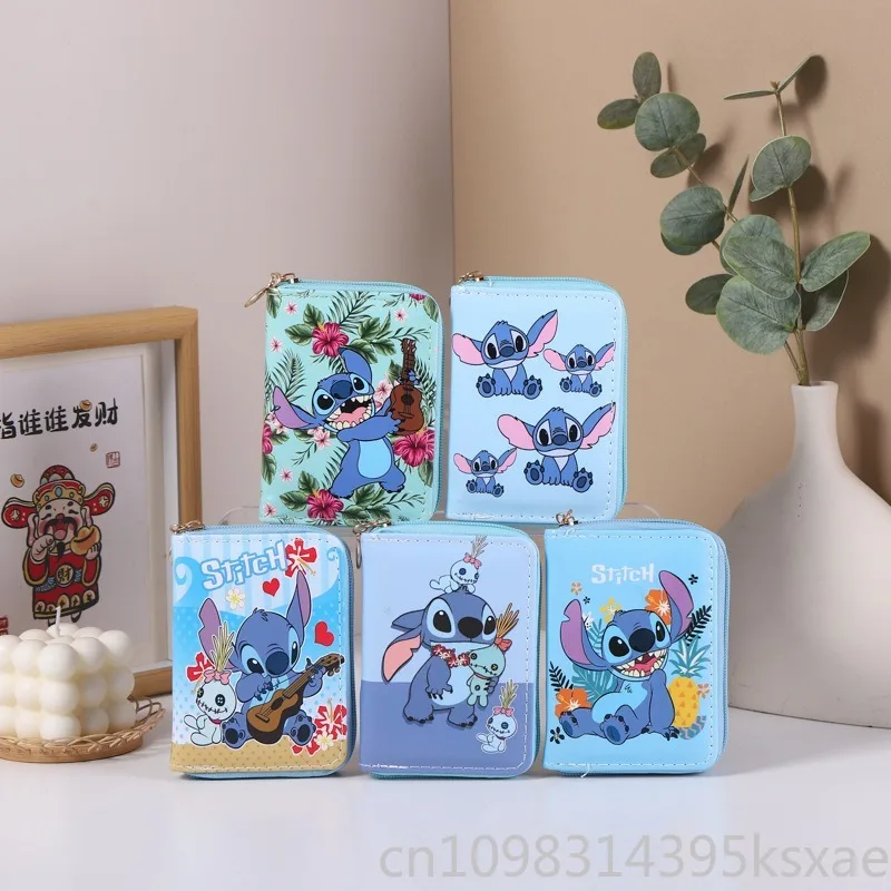 ディズニー ステッチ 財布 レディース ガールズ ボーイズ ダブルレイヤー ジッパー コインケース カードホルダー 学生 ギフト