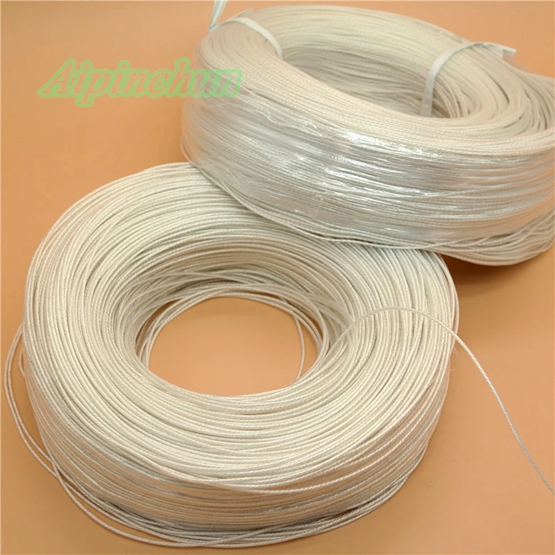 Aipinchun DIY White Audio Earphone Cable Repair Replacement Headphone Silver-Plated 2-Core Wire 100cm A21