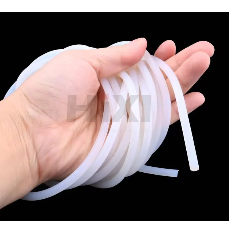 1/5M White/Red VMQ Solid Silicone Rubber Sealing Strip Round Bar Cord High Temperature Dia 1~30mm