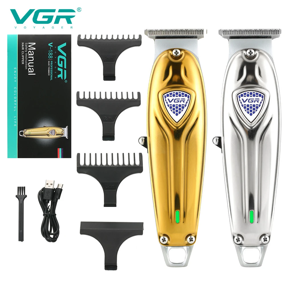 

VGR Professional Hair Trimmer Metal Hair Clipper Mini Cordless Hair Cut Machine Electric Rechargeable Barber Trimmer Men V-188