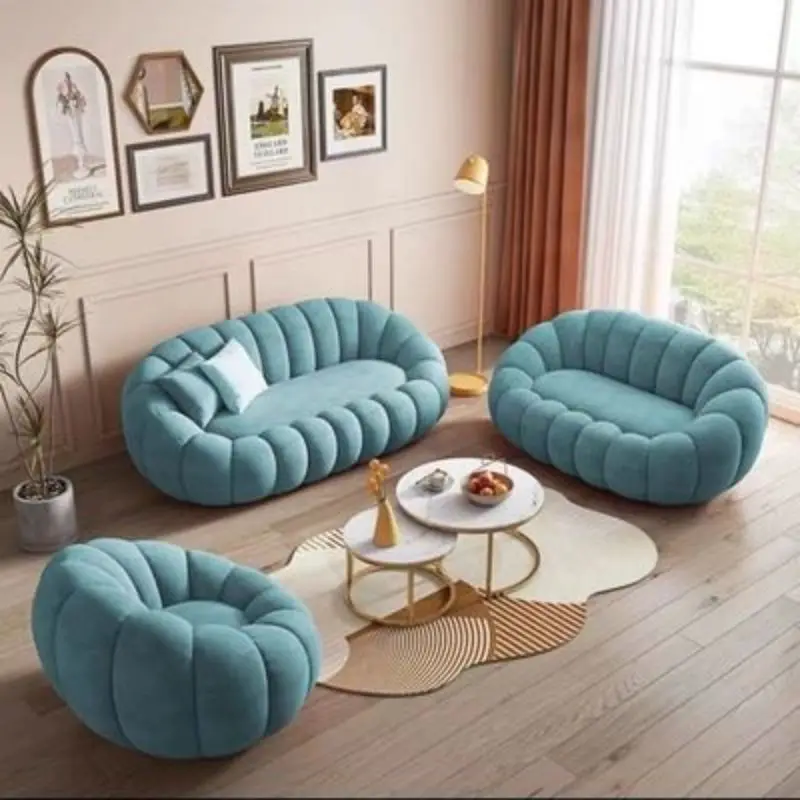 beauty salon Barber Shop Modern Luxury Furniture Waiting Area Set Fabric Living Waiting Room Sofas