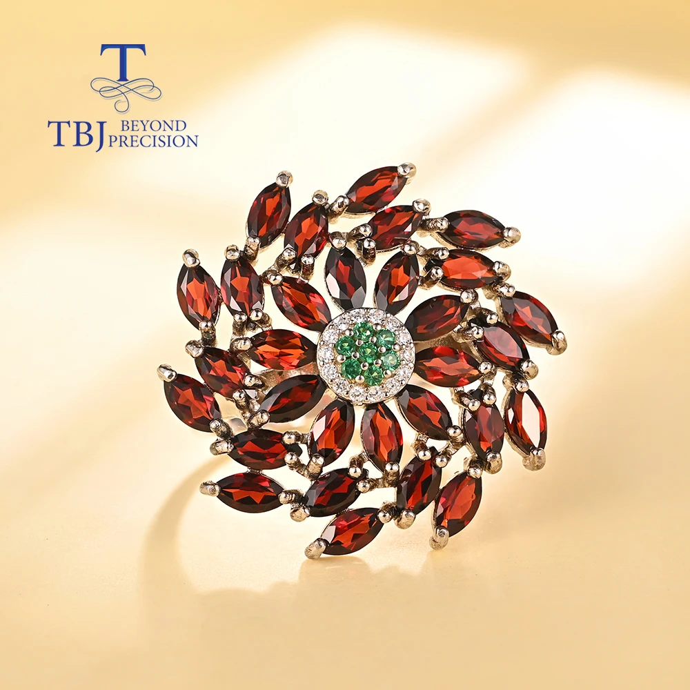Gorgeous light luxury natural red garnet ring for women 925 sterling silver fine jewelry anniversary banquet gift