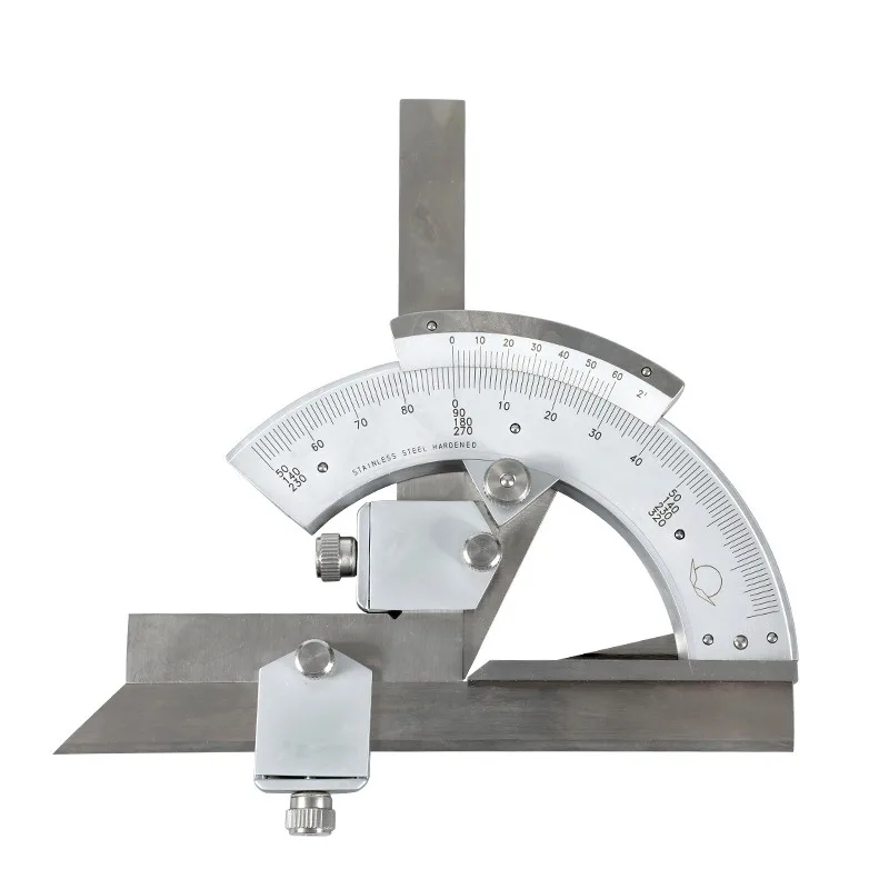 

0-320 ° Универсальная угловая линейка высокого чувства, прецизионная линейка для измерения угла, универсальная нержавеющая сталь, транспортир