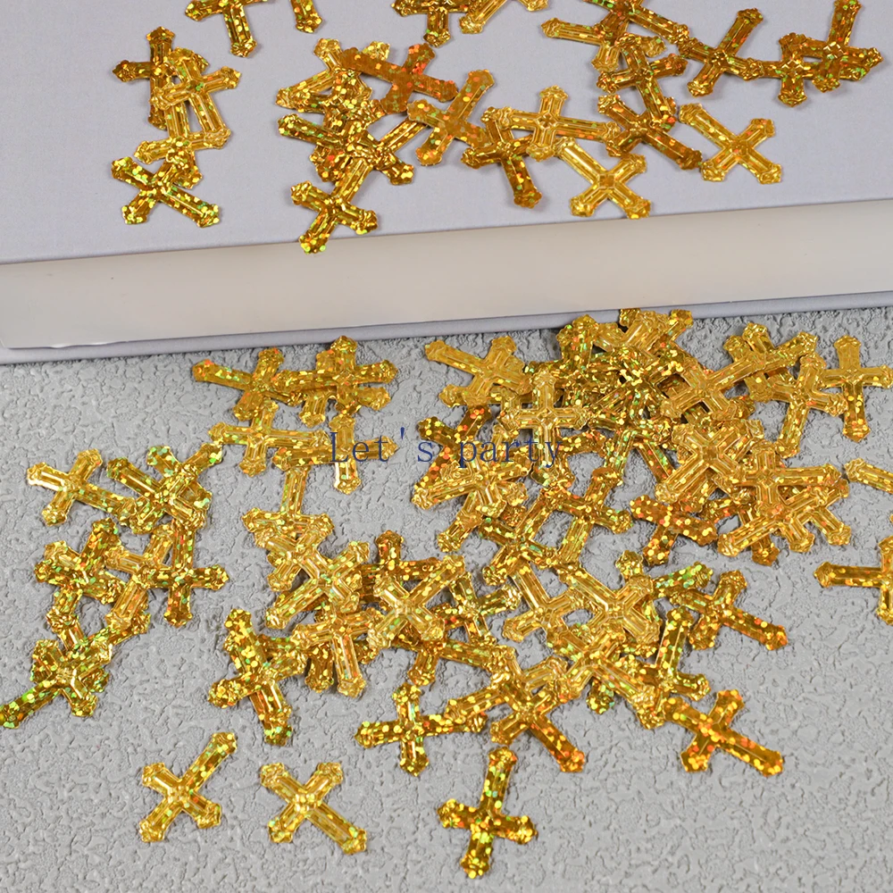 قصاصات ترتر متقاطعة مع طاولات الكتاب المقدس ، مراسم الكنيسة بالليزر ، استحمام الطفل ، عيد ميلاد ، دعوة زفاف ، ديكور حفلات ، 15 جم #2