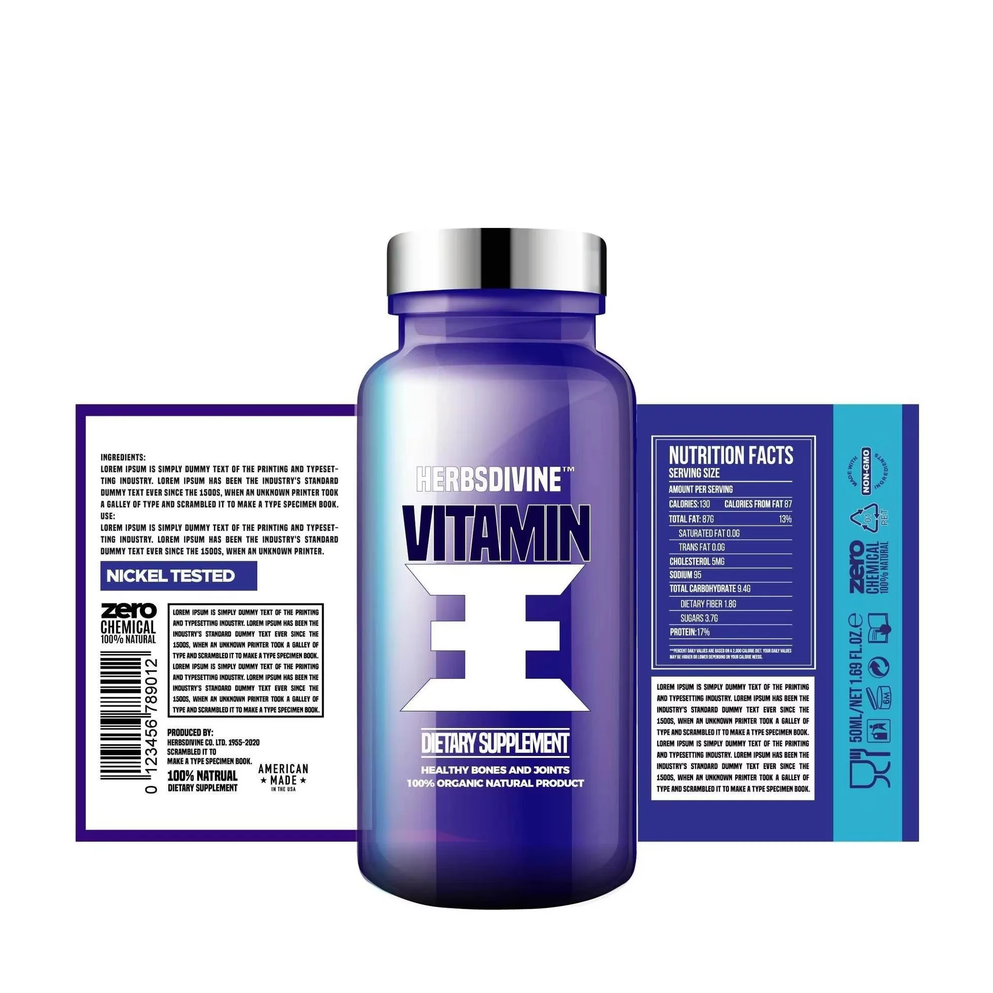 Waterproof Custom Bottle Label｜Synthetic Paper Sticker Roll｜Vitamin & Medicine Product Packaging Labels