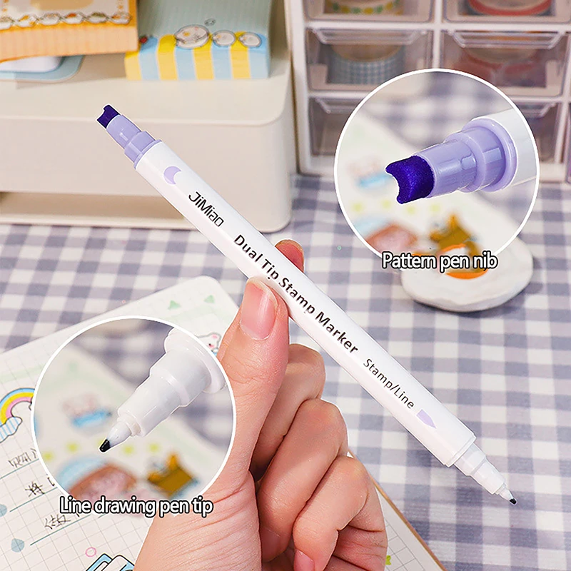 Quick Dry Seal Double-Ended Marcador Highlighter, Caneta Aquarela, Diário do Estudante, Scrapbook, Pintura, Nota, DIY, Papelaria Fazendo, 1 Pc, 6Pcs