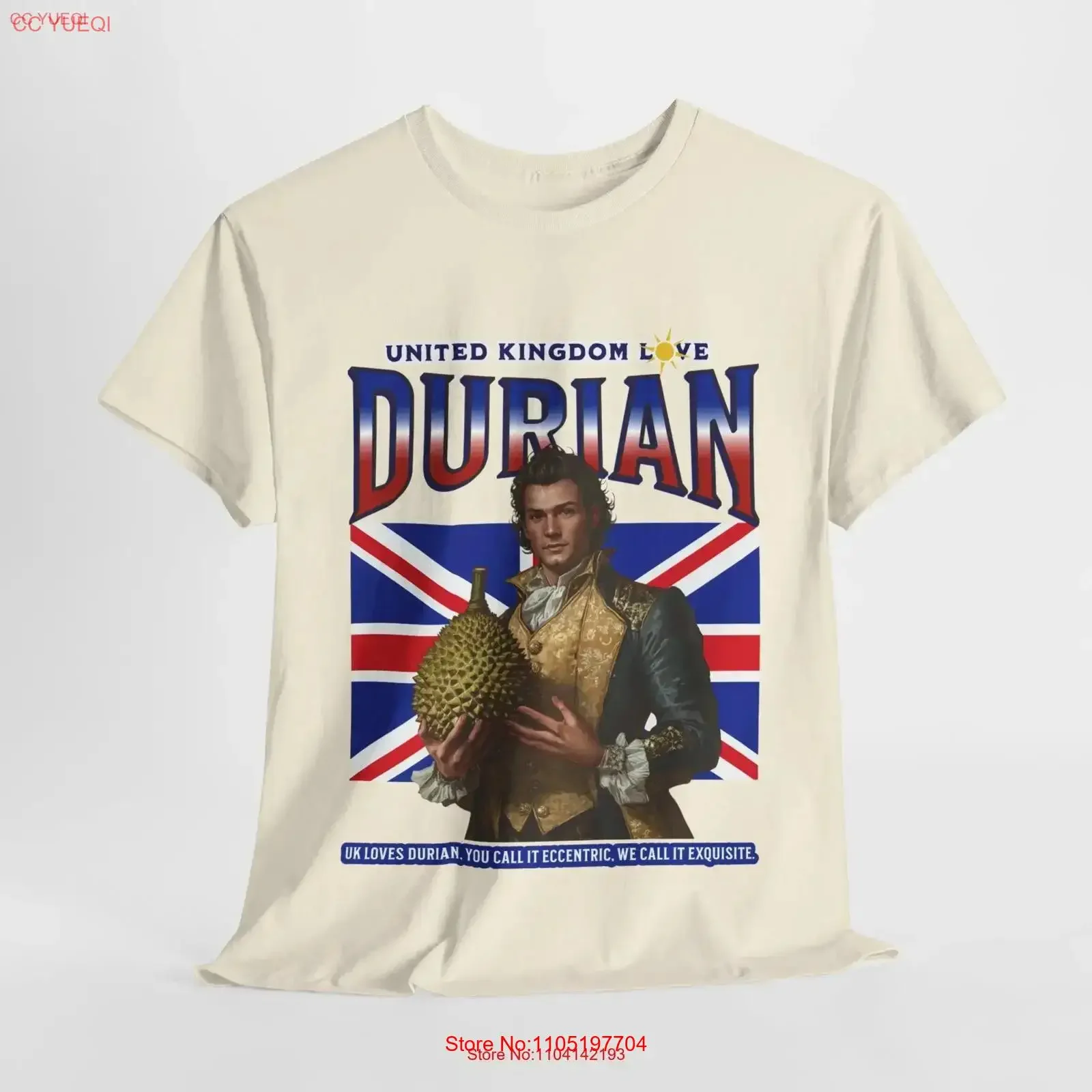 

British Durian Enthusiast T Shirt Victorian Style s for Lovers Adventurous Foodies vintage Washed fashion Versatile Slightly