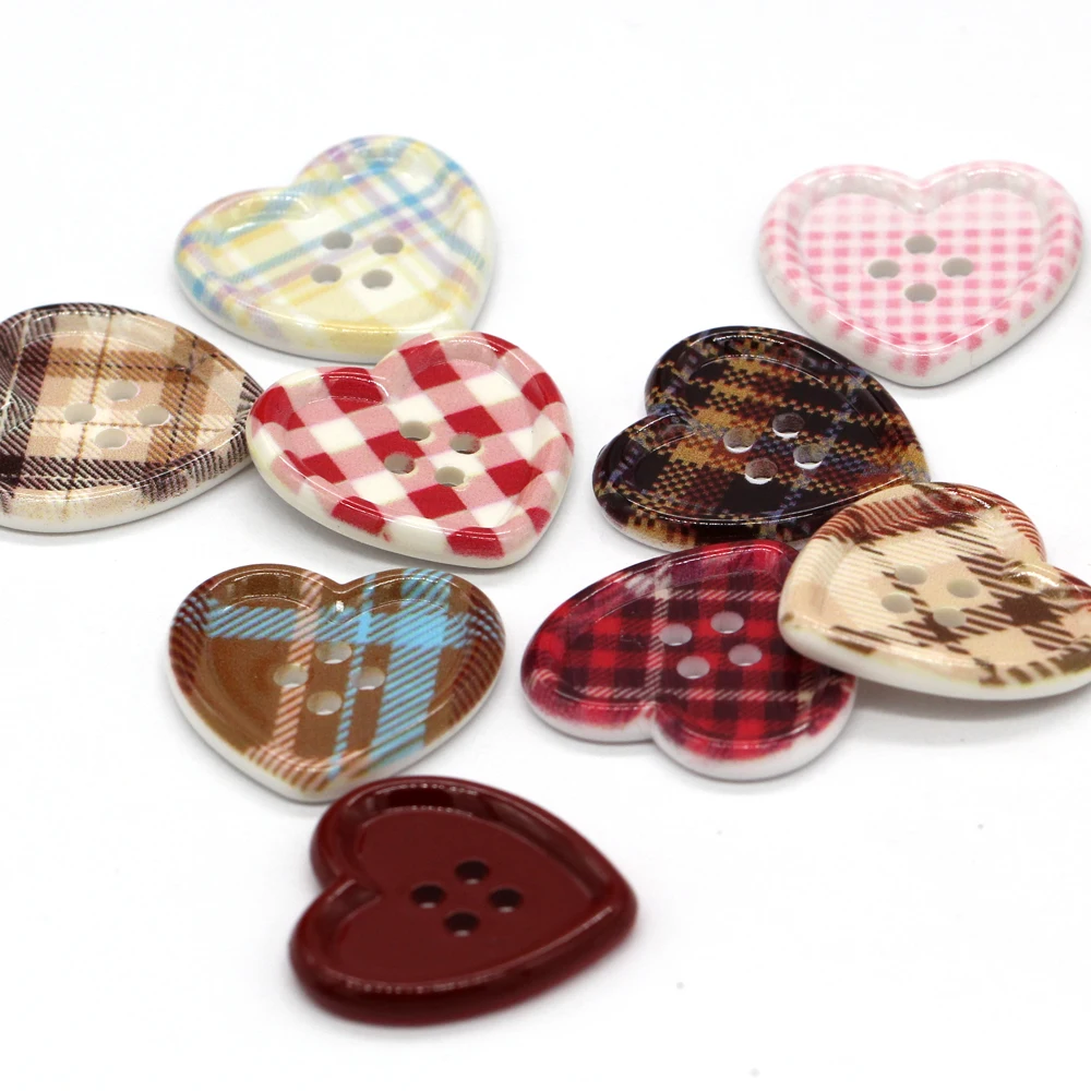 HENGC 10 قطعة 24 مللي متر خمر شكل قلب أزرار بلاستيكية للملابس النساء بدلة معطف البلوزات كبيرة Crafts بها بنفسك الحرف الخياطة اكسسوارات #5