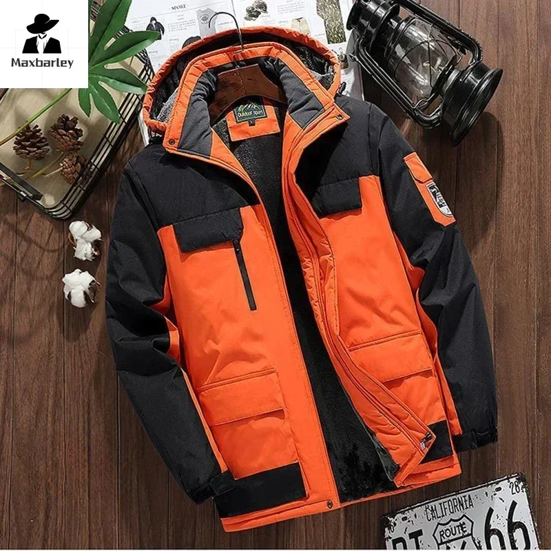 

Winter New Fleece Jacket Men Casual Thicken Warm Cotton padded Jacket Mens Fashion hooded Outdoor windproof Coat parkas 8XL 9XL