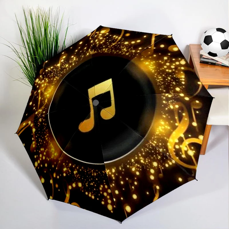 Golden Note Piano Keys Umbrella Automatic Open/close, Sturdy Iron Frame & 8-Rib Struct, Umbrella for Women & Men, Christmas Gift