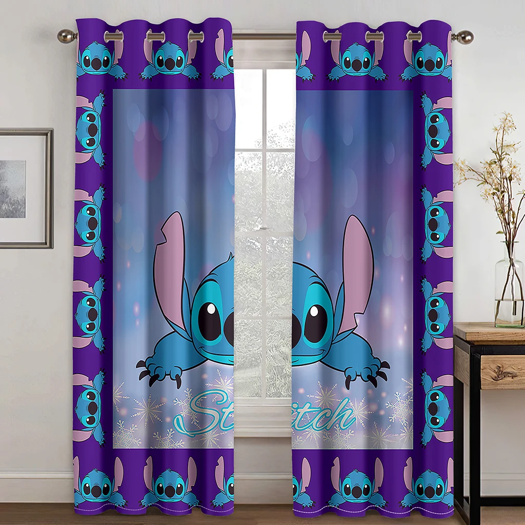 3D Cartoon Character Cute Anime Series Kids Children's 2 Pieces Thin Window Drape Curtain for Living Room Bedroom Decor