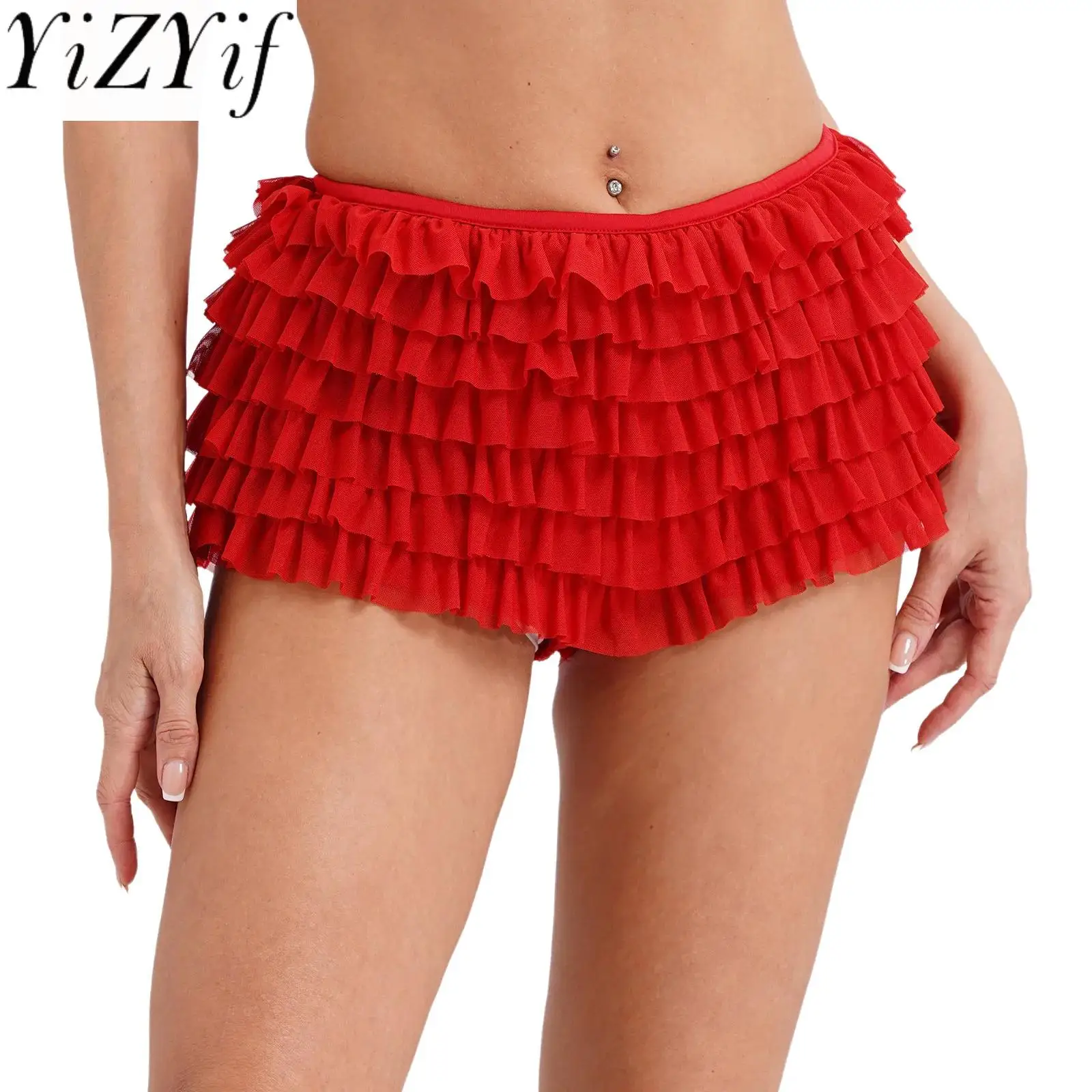 Women Lace Ruffled Bloomers Safety Short Pants Lolita Casual Knickers Panties Boxer Briefs Bottoming Basic Panties Underwear