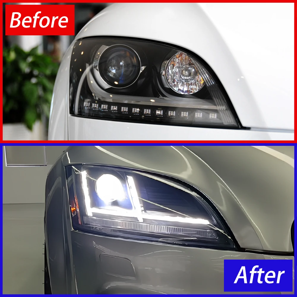 For Audi 8J TT 2008-2014 Auto Upgrade LED Projector Lens Headlights Assembly Plug and Play Car Front Lamps Accessories Tool