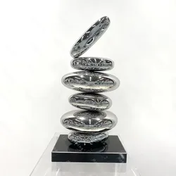 Stainless steel metal indoor pebble decoration Living room corridor hotel shop indoor sculpture artwork decoration