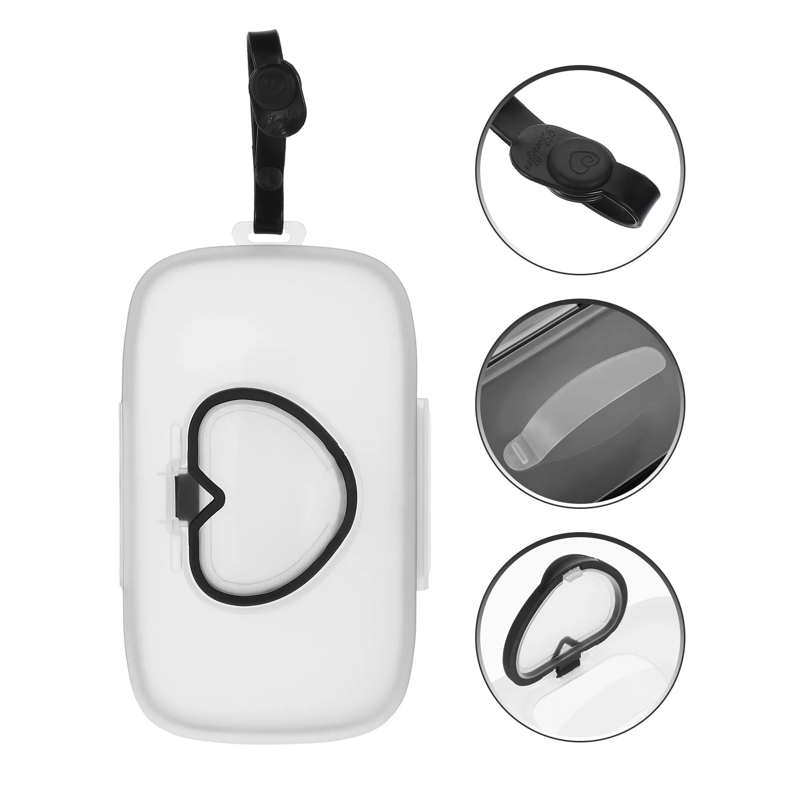 

Baby Wipe Dispenser Portable Reusable Heart Shaped Lid Design Compact Lightweight Travel Wipes Holder Wet Wipes Dispenser