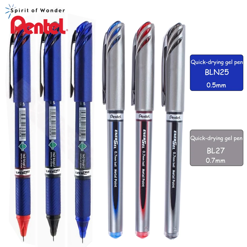 

3 шт., японская гелевая ручка Pentel 0,5/0,7 мм, быстросохнущая, гладкая, для письма, для студентов, офиса, подпись, черный, красный, синий, школьные канцелярские принадлежности