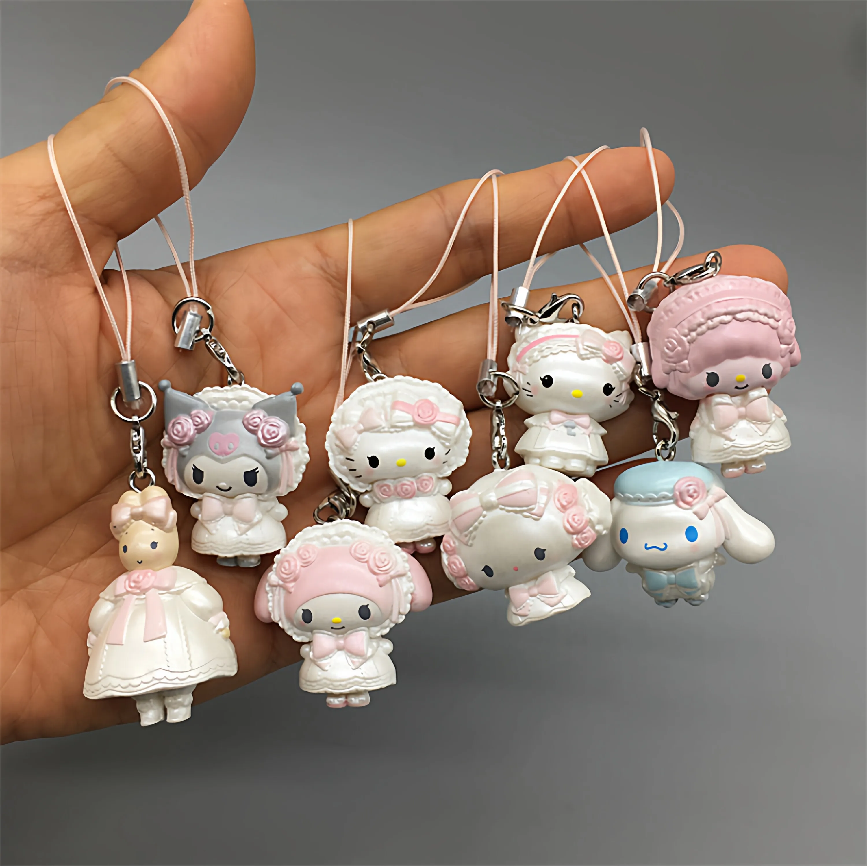 

Sanrio Characters Flower Wedding Blind Box Cinnamoroll Hello Kitty My Melody Kuromi Cute Pendant Keychain Collection Girls Gifts