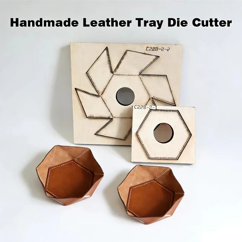 C228 Hexagonal Leather Storage Box DIY Kit Desktop Miscellaneous Items Tray Making Mold Home Leather Goods DIY Tool